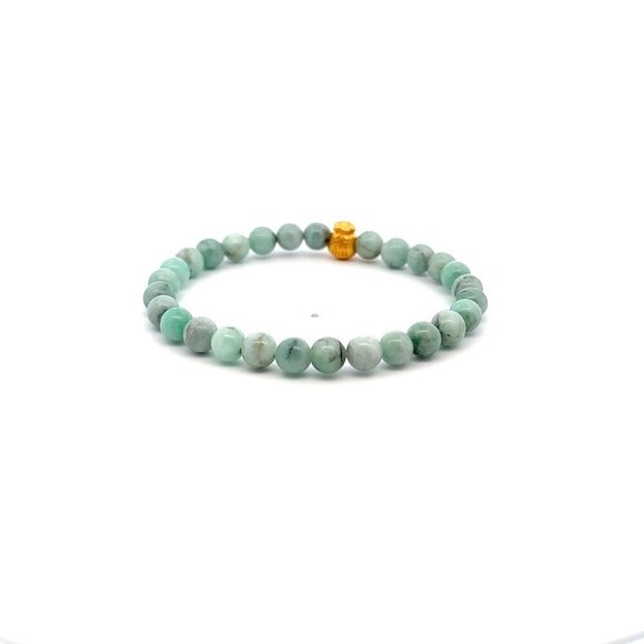 24K Gold Money Bag Charm Bracelet Gemstones Emerald May Birthstones 6mm S 6.5in - Picture 4 of 5